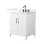 Wyndham Collection Elan 30" Free Standing Single Basin Vanity Set with Cabinet and Quartz Vanity Top White / Giotto Quartz Top / Matte Black Hardware