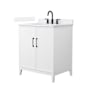 Wyndham Collection Elan 30" Free Standing Single Basin Vanity Set with Cabinet and Quartz Vanity Top White / White Quartz Top / Matte Black Hardware
