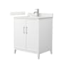 Wyndham Collection Elan 30" Free Standing Single Basin Vanity Set with Cabinet and Quartz Vanity Top White / Giotto Quartz Top / Brushed Nickel Hardware