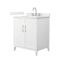 Wyndham Collection Elan 30" Free Standing Single Basin Vanity Set with Cabinet and Quartz Vanity Top White / Giotto Quartz Top / Brushed Nickel Hardware