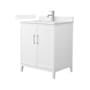 Wyndham Collection Elan 30" Free Standing Single Basin Vanity Set with Cabinet and Cultured Marble Vanity Top White / White Cultured Marble Top / Brushed Nickel Hardware