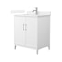 Wyndham Collection Elan 30" Free Standing Single Basin Vanity Set with Cabinet and Quartz Vanity Top White / White Quartz Top / Brushed Nickel Hardware