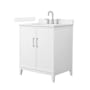 Wyndham Collection Elan 30" Free Standing Single Basin Vanity Set with Cabinet and Quartz Vanity Top White / White Quartz Top / Brushed Nickel Hardware