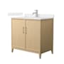 Wyndham Collection Elan 36" Free Standing Single Basin Vanity Set with Cabinet and Cultured Marble Vanity Top White Oak / Carrara Cultured Marble Top / Brushed Nickel Hardware