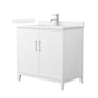 Wyndham Collection Elan 36" Free Standing Single Basin Vanity Set with Cabinet and Cultured Marble Vanity Top White / White Cultured Marble Top / Brushed Nickel Hardware