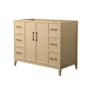 Wyndham Collection Elan 42" Single Free Standing Vanity Cabinet Only - Less Vanity Top White Oak / Matte Black Hardware