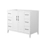 Wyndham Collection Elan 42" Single Free Standing Vanity Cabinet Only - Less Vanity Top White / Matte Black Hardware