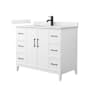 Wyndham Collection Elan 42" Free Standing Single Basin Vanity Set with Cabinet and Quartz Vanity Top White / Giotto Quartz Top / Matte Black Hardware