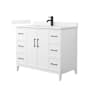 Wyndham Collection Elan 42" Free Standing Single Basin Vanity Set with Cabinet and Quartz Vanity Top White / White Quartz Top / Matte Black Hardware