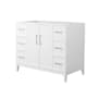 Wyndham Collection Elan 42" Single Free Standing Vanity Cabinet Only - Less Vanity Top White / Brushed Nickel Hardware