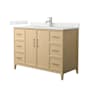 Wyndham Collection Elan 48" Free Standing Single Basin Vanity Set with Cabinet and Quartz Vanity Top White Oak / Giotto Quartz Top / Brushed Nickel Hardware