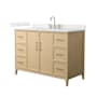 Wyndham Collection Elan 48" Free Standing Single Basin Vanity Set with Cabinet and Quartz Vanity Top White Oak / Giotto Quartz Top / Brushed Nickel Hardware