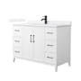 Wyndham Collection Elan 48" Free Standing Single Basin Vanity Set with Cabinet and Quartz Vanity Top White / White Quartz Top / Matte Black Hardware
