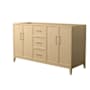 Wyndham Collection Elan 59" Double Free Standing Vanity Cabinet Only - Less Vanity Top White Oak / Brushed Nickel Hardware