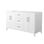 Wyndham Collection Elan 59" Double Free Standing Vanity Cabinet Only - Less Vanity Top White / Matte Black Hardware