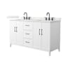 Wyndham Collection Elan 60" Free Standing Double Basin Vanity Set with Cabinet and Quartz Vanity Top White / Giotto Quartz Top / Matte Black Hardware