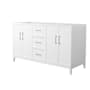 Wyndham Collection Elan 59" Double Free Standing Vanity Cabinet Only - Less Vanity Top White / Brushed Nickel Hardware