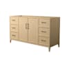 Wyndham Collection Elan 59" Single Free Standing Vanity Cabinet Only - Less Vanity Top White Oak / Matte Black Hardware