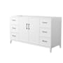 Wyndham Collection Elan 59" Single Free Standing Vanity Cabinet Only - Less Vanity Top White / Matte Black Hardware