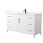 Wyndham Collection Elan 60" Free Standing Single Basin Vanity Set with Cabinet and Quartz Vanity Top White / White Quartz Top / Matte Black Hardware