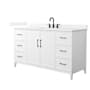 Wyndham Collection Elan 60" Free Standing Single Basin Vanity Set with Cabinet and Quartz Vanity Top White / White Quartz Top / Matte Black Hardware