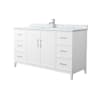 Wyndham Collection Elan 60" Free Standing Single Basin Vanity Set with Cabinet and Marble Vanity Top White / Brushed Nickel Hardware