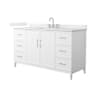 Wyndham Collection Elan 60" Free Standing Single Basin Vanity Set with Cabinet and Quartz Vanity Top White / Giotto Quartz Top / Brushed Nickel Hardware
