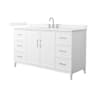 Wyndham Collection Elan 60" Free Standing Single Basin Vanity Set with Cabinet and Quartz Vanity Top White / White Quartz Top / Brushed Nickel Hardware