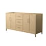 Wyndham Collection Elan 65" Double Free Standing Vanity Cabinet Only - Less Vanity Top White Oak / Brushed Nickel Hardware