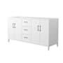 Wyndham Collection Elan 65" Double Free Standing Vanity Cabinet Only - Less Vanity Top White / Matte Black Hardware