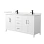 Wyndham Collection Elan 66" Free Standing Double Basin Vanity Set with Cabinet and Quartz Vanity Top White / Giotto Quartz Top / Matte Black Hardware