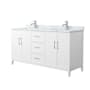 Wyndham Collection Elan 66" Free Standing Double Basin Vanity Set with Cabinet and Marble Vanity Top White / Brushed Nickel Hardware