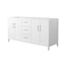 Wyndham Collection Elan 65" Double Free Standing Vanity Cabinet Only - Less Vanity Top White / Brushed Nickel Hardware