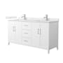 Wyndham Collection Elan 66" Free Standing Double Basin Vanity Set with Cabinet and Quartz Vanity Top White / Giotto Quartz Top / Brushed Nickel Hardware