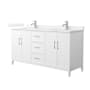Wyndham Collection Elan 66" Free Standing Double Basin Vanity Set with Cabinet and Cultured Marble Vanity Top White / White Cultured Marble Top / Brushed Nickel Hardware