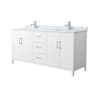 Wyndham Collection Elan 72" Free Standing Double Basin Vanity Set with Cabinet and Marble Vanity Top White / Brushed Nickel Hardware