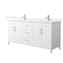 Wyndham Collection Elan 72" Free Standing Double Basin Vanity Set with Cabinet and Cultured Marble Vanity Top White / White Cultured Marble Top / Brushed Nickel Hardware