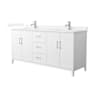 Wyndham Collection Elan 72" Free Standing Double Basin Vanity Set with Cabinet and Quartz Vanity Top White / White Quartz Top / Brushed Nickel Hardware