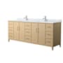 Wyndham Collection Elan 84" Free Standing Double Basin Vanity Set with Cabinet and Marble Vanity Top White Oak / Brushed Nickel Hardware
