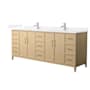 Wyndham Collection Elan 84" Free Standing Double Basin Vanity Set with Cabinet and Quartz Vanity Top White Oak / White Quartz Top / Brushed Nickel Hardware