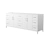 Wyndham Collection Elan 83" Double Free Standing Vanity Cabinet Only - Less Vanity Top White / Brushed Nickel Hardware