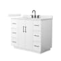 Wyndham Collection Elan TK 42" Free Standing Single Basin Vanity Set with Cabinet and Quartz Vanity Top White / Giotto Quartz Top / Matte Black Hardware
