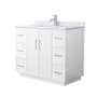 Wyndham Collection Elan TK 42" Free Standing Single Basin Vanity Set with Cabinet and Marble Vanity Top White / Brushed Nickel Hardware