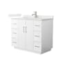 Wyndham Collection Elan TK 42" Free Standing Single Basin Vanity Set with Cabinet and Quartz Vanity Top White / Giotto Quartz Top / Brushed Nickel Hardware