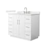 Wyndham Collection Elan TK 42" Free Standing Single Basin Vanity Set with Cabinet and Quartz Vanity Top White / Giotto Quartz Top / Brushed Nickel Hardware