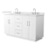 Wyndham Collection Elan TK 60" Free Standing Double Basin Vanity Set with Cabinet and Quartz Vanity Top White / Giotto Quartz Top / Brushed Nickel Hardware