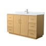 Wyndham Collection Elan TK 60" Free Standing Single Basin Vanity Set with Cabinet and Marble Vanity Top Light Oak / Brushed Nickel Hardware