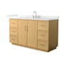 Wyndham Collection Elan TK 60" Free Standing Single Basin Vanity Set with Cabinet and Quartz Vanity Top Light Oak / Giotto Quartz Top / Brushed Nickel Hardware