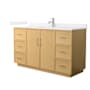 Wyndham Collection Elan TK 60" Free Standing Single Basin Vanity Set with Cabinet and Cultured Marble Vanity Top Light Oak / White Cultured Marble Top / Brushed Nickel Hardware