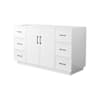 Wyndham Collection Elan TK 60" Single Free Standing Vanity Cabinet Only - Less Vanity Top White / Matte Black Hardware